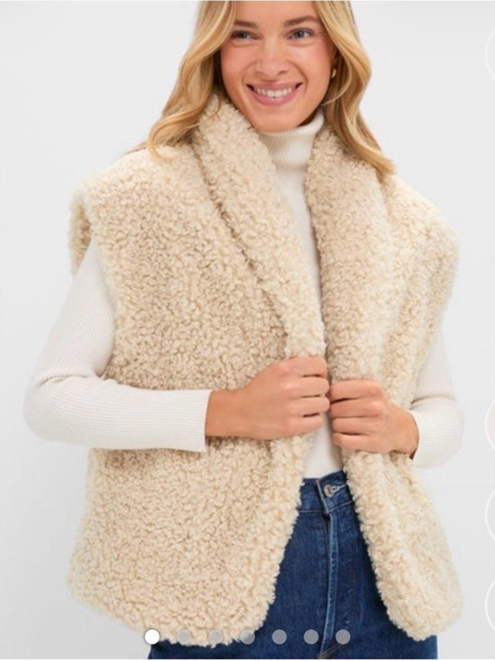 Plush Cream Sherpa Vest - Soft Open-Front Teddy Vest